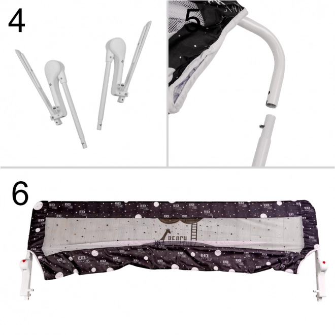 Bed Guardrail 200 cm Black