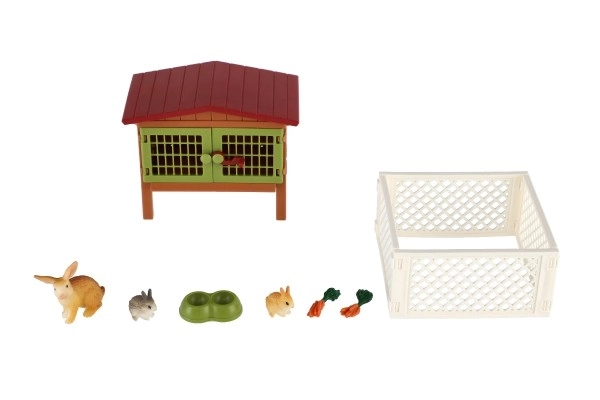 Konijnenhok met open ruimte en accessoires voor kinderen