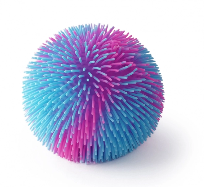 SPORTO Harige regenboogbal met licht - roze blauw