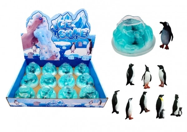 Slijm met pinguïn in gletsjer