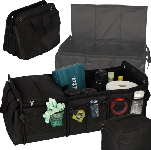 Opvouwbare kofferbakorganizer met koel-/thermotas XXL 37 × 75 × 32 cm