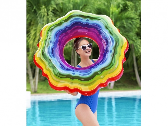 Bestway Aufblasbarer Regenbogen-Quallenring 115 cm