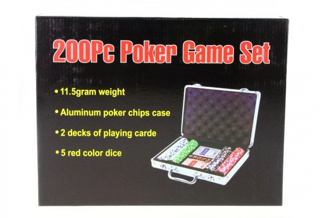 Set de poker dans une mallette