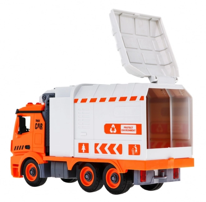 Interactieve vuilniswagen voor kinderen 3+ Leert over ecologie + 4 containers + afvalkaart
