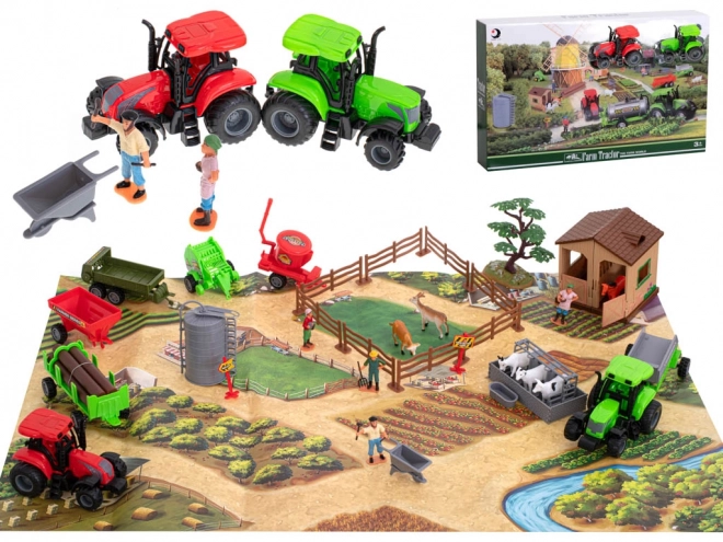 Boerderij met dieren en machines - 49 stuks