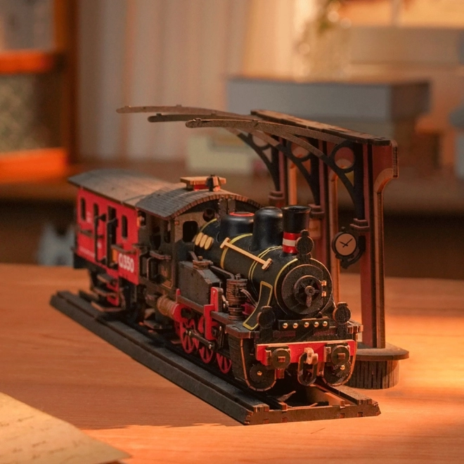 RoboTime 3D houten puzzel Vintage stoomlocomotief