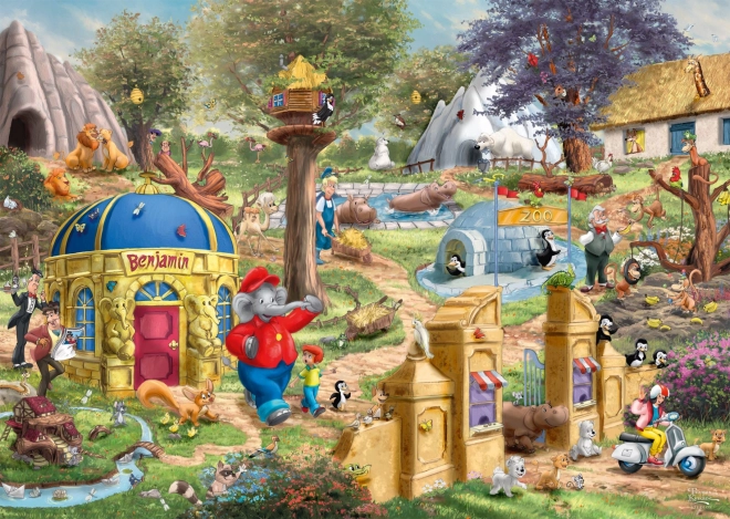 Puzzel Benjamin Kvítko: Een dag in de Neustadtse Zoo 1000 stukjes