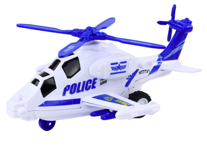 Politiehelikopter met wrijvingsaandrijving, licht en geluid