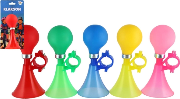 Bicycle horn with rubber bulb, 14 cm – multiple colors