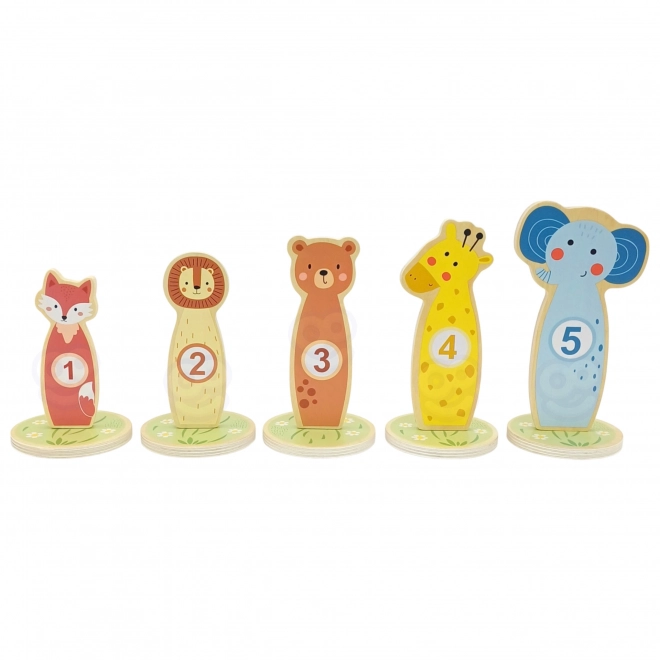 Jeu de précision en bois avec anneaux Tooky Toy