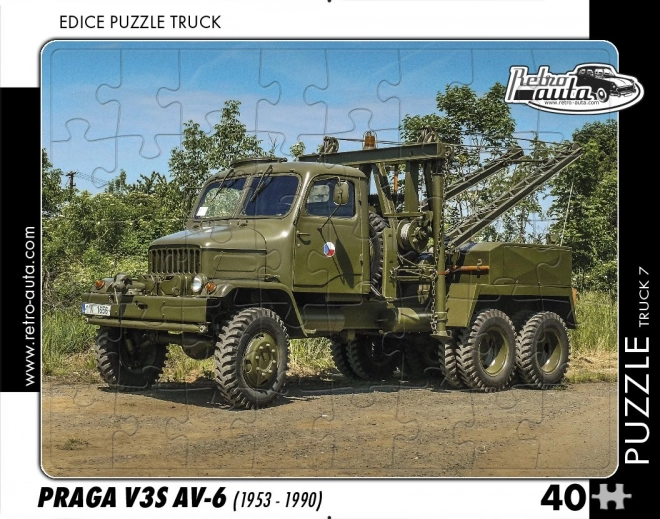 Retro-Puzzle Lastwagen Praga V3S AV-6 – 40 Teile