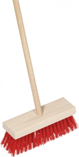 Kinderbesen aus Buche mit roten Borsten 65 cm