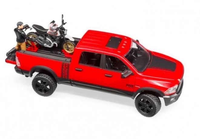 Bruder Off-road auto RAM met motorfiets