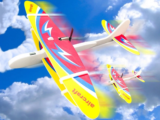 Avion lumineux en polystyrène avec moteur