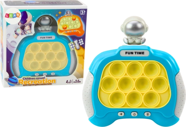 Jeu interactif Pop It – taupe spatiale avec lumières et sons, bleu