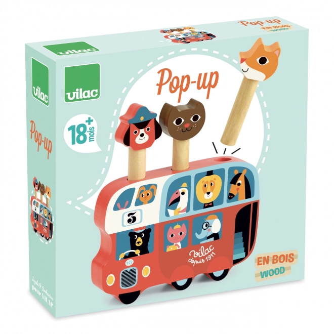 Holz Abschuss-Spiel Bus mit Tieren