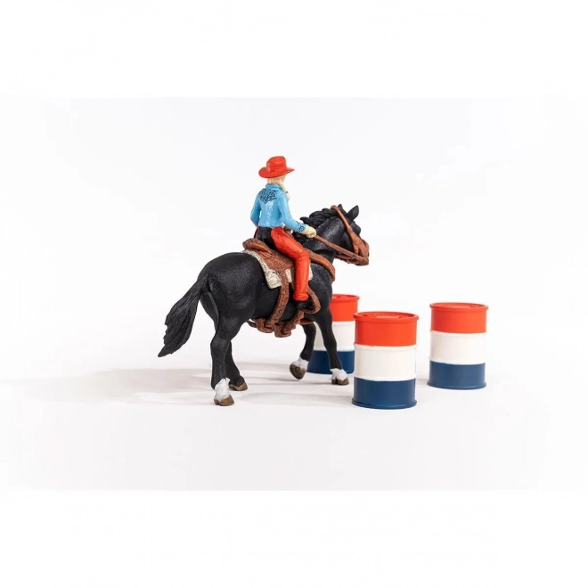 Set Farm World Koe Meisje en Race Rond het Vat
