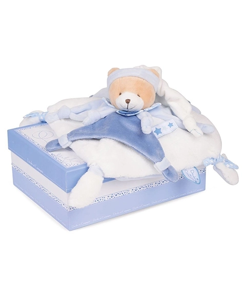 Doudou set plush teddy bear cuddle toy with cap