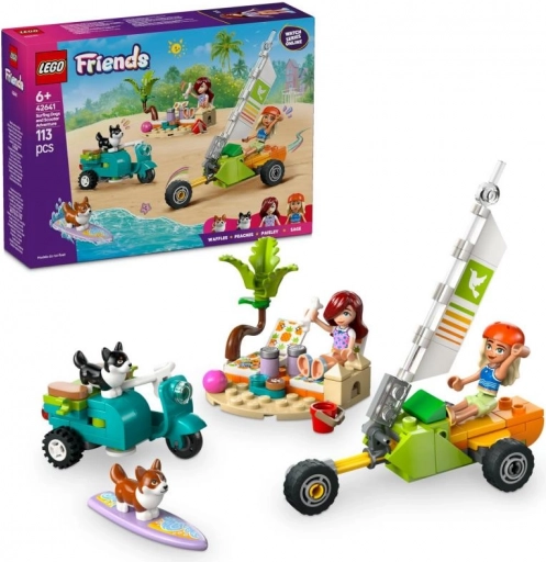 Lego Friends adventure with surfing pups and a scooter