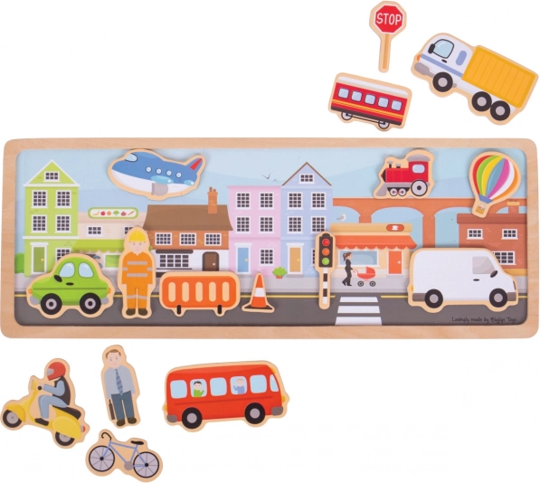 Puzzle magnétique ville Bigjigs Toys