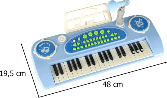 Interactief kindertoetsenbord met microfoon - blauw