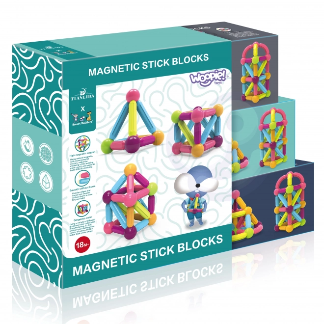 Woopie magnetische educatieve bouwset, 38 stukken