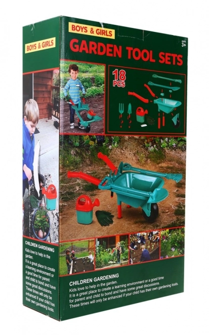 Set gereedschap met wieltje voor kleine tuinen