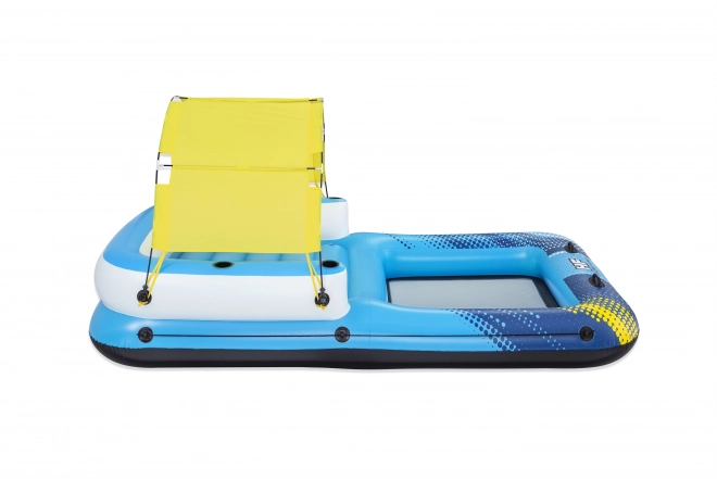 Schwimminsel für 4 Personen mit Sonnendach und Netzboden