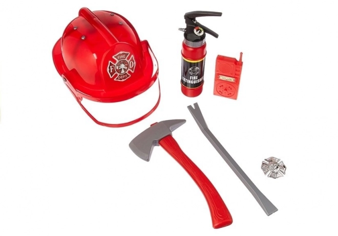 Kinderen brandweerkostuum met helm en accessoires