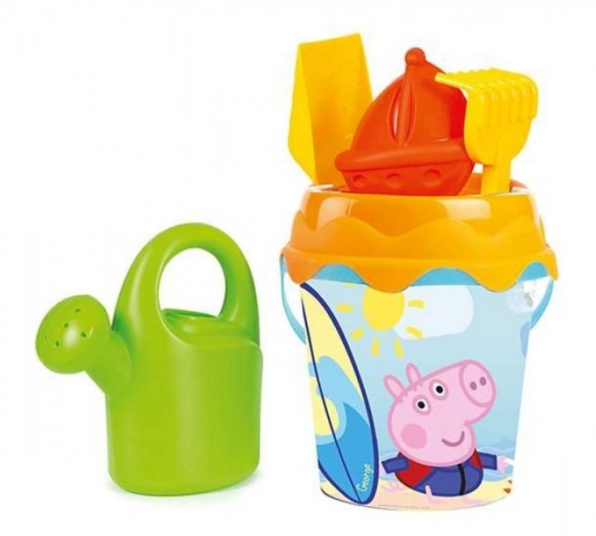 Seau Peppa Pig avec arrosoir et accessoires, moyen