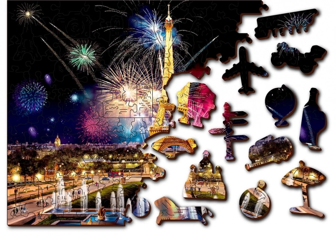 Houten puzzel Nacht Parijs