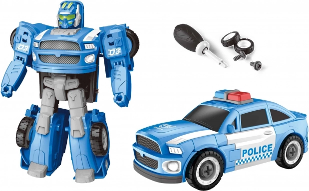 Police Car Robot with Screwdriver 15 cm