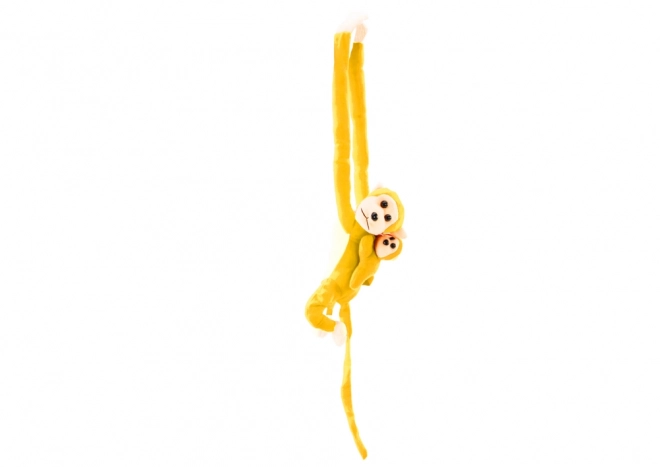 Pluchen aapje met kind geel 70 cm