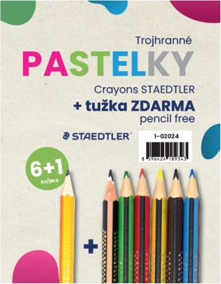 Set van 6 driehoekige kleurpotloden + 1 potlood STAEDTLER