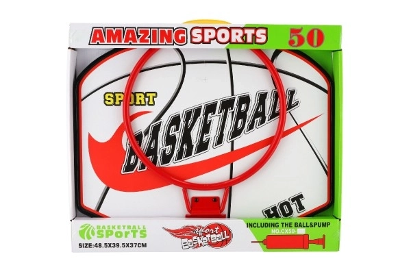 Basketbalset met houten bord en bal