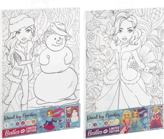 Peinture par numéros sur toile BESTIES 29,7 × 19,5 cm