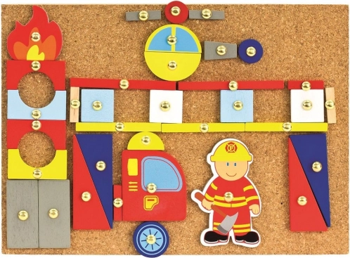 Bino Hammer-Spiel Feuerwehr – kreative Kork-Bausatz