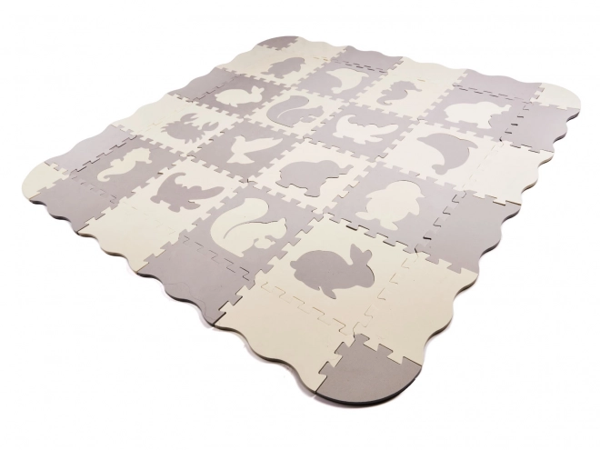 Contrasterende beige schuimpuzzels met diertjes