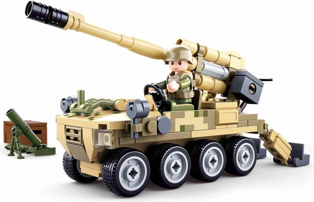 Jeu de construction SLUBAN Army – canon mobile 8x8 avec mortier terrestre
