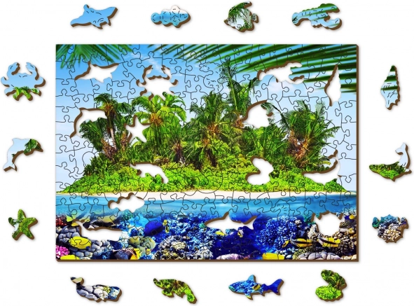 Holzpuzzle Exotische Schatzinsel 2-in-1, 200 Teile