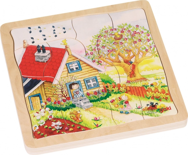 Ontwikkelbare houten puzzel Seizoenen