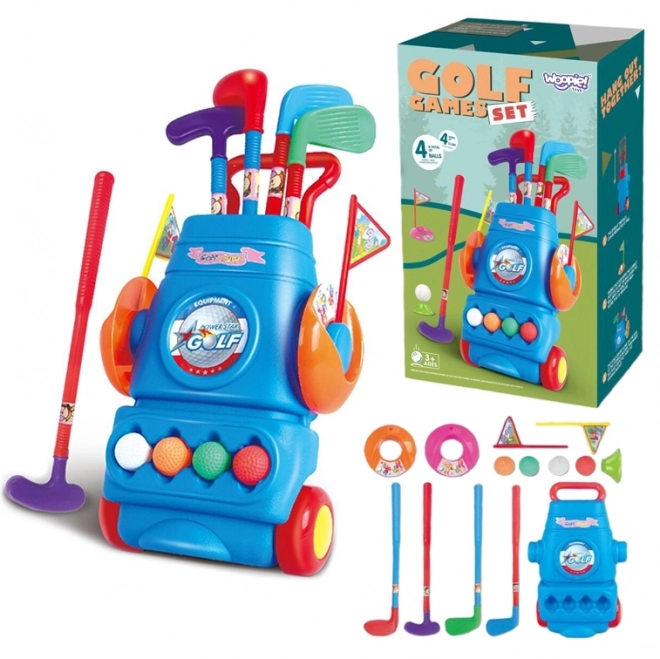 Kindergolf-Set mit Ständer auf Rädern Woopie