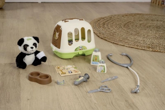 Veterinair uitrusting met panda en transportbox 2-in-1