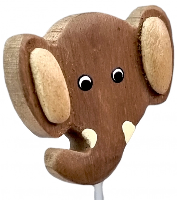 Holzstift mit Elefantenkopf