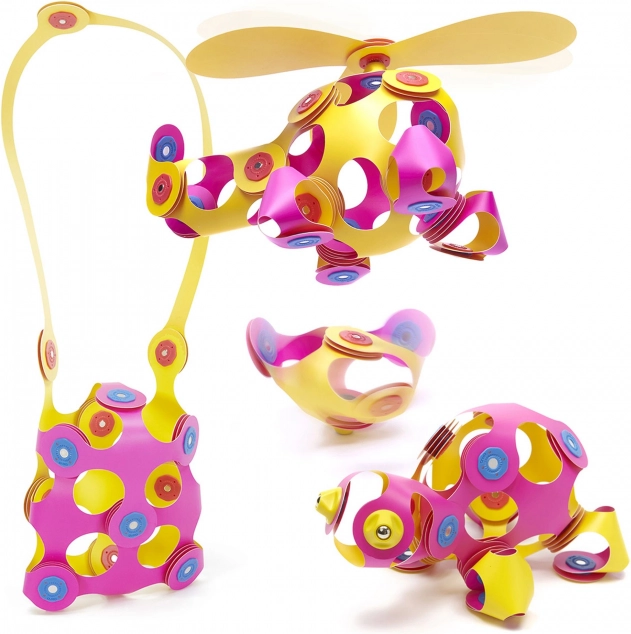 Blocs magnétiques Clixo Crew pack, rose et jaune