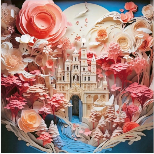 Quadratisches Puzzle Paper‑Like: Weißes Schloss 1000 Teile HEYE