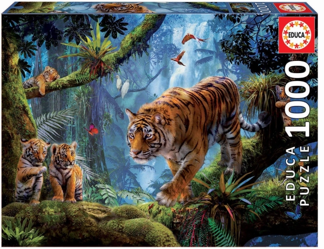 EDUCA Puzzel Tijgers in de boom 1000 stukjes