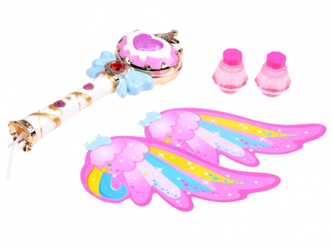 Magische roze toverstok met bellen