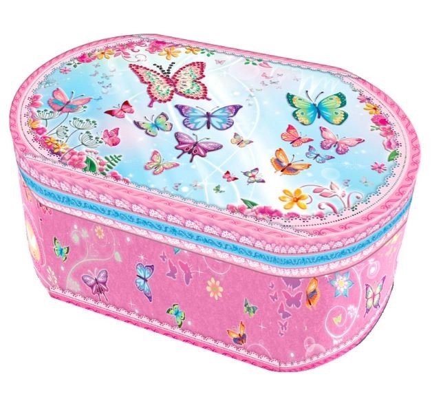 Ovale muziekdoos Pecoware - Vlinders 2