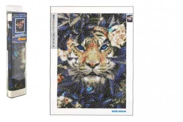 Diamantschilderen Verborgen Tijger 30x40 cm